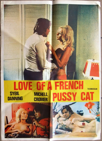 The Loves of a French Pussycat Sybil D Lebanese 20x27" Origianl Movie Poster 70s