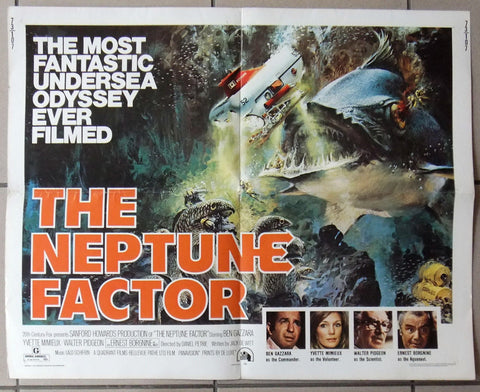 The Neptune Factor (Ben Gazzara) 22x28" Original Movie Half Sheet Poster 70s
