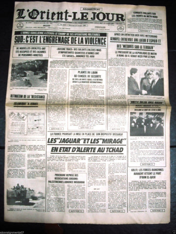 L'Orient-Le Jour {Beirut Israel} War Lebanese French Newspaper 1986