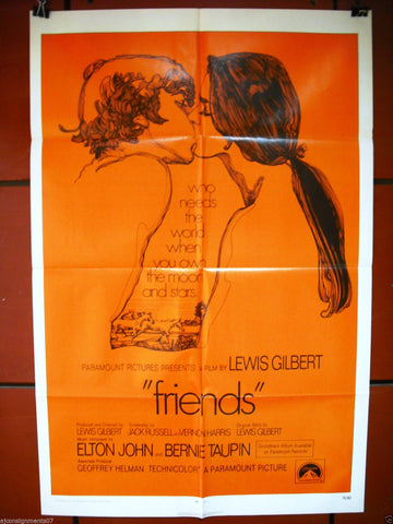 Friends {Sean Bury Anicce} 41x27" Original Movie Poster 1970s