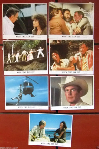 (Set of 7) When Time Ran Out (Paul Newman) 10X8 Original Movie Lobby Cards 1980