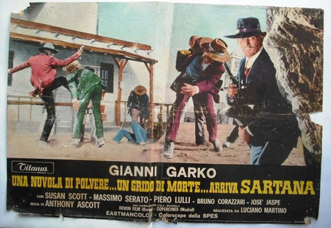 Una Nuvola di Polvere Arriva Sartana Original Italian Movie Lobby Card 1970s