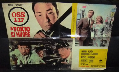 OSS 117 A TOKIO SI MUORE Italian Film Lobby Card 60s