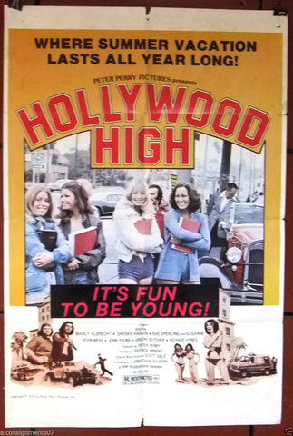 Hollywood High {Marcy Albreicht} 41x27" Original Movie Poster 70s