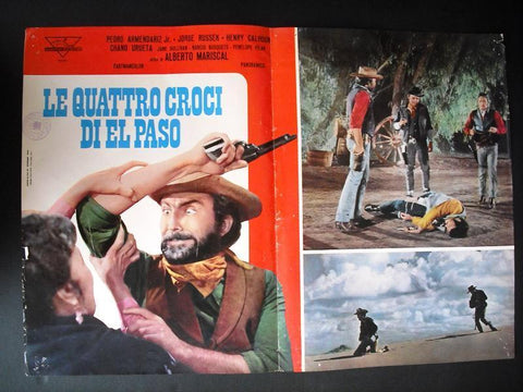 Le Quattro Croci di El Paso Italian Movie Busta Lobby Card 70s