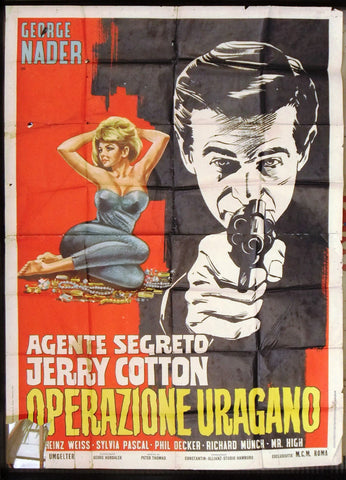 Operazione Uragano {George Nader} Italian 4F Movie Poster 60s