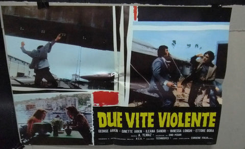 (Set of 8) Due vite violente Ginette Arkin ORG Italian Film Rare Lobby Card 70s