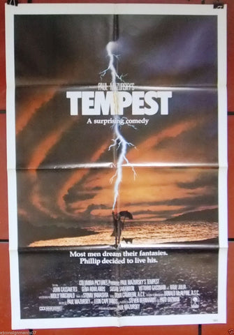 Tempest (John Cassavetes) 27"x41" Original Movie Poster 80s