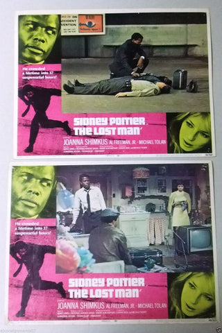 (Set of 8) THE LOST MAN {Sidney Poitier} 14x11" Org Lobby Cards 60s