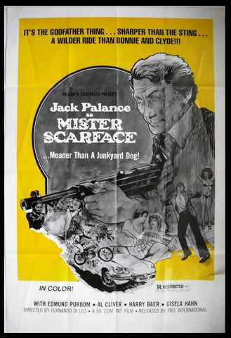 Mister Scarface Jack Palance Orig Movie Poster 70s