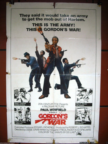 GORDON'S WAR {PAUL WINFIELD} 41x27" Original Movie Poster 1970s