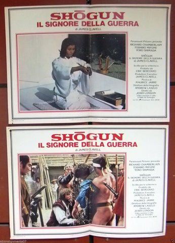 {Set of 8} Shogun {Toshirô Mifune} Org. Italian Lobby Card 80s