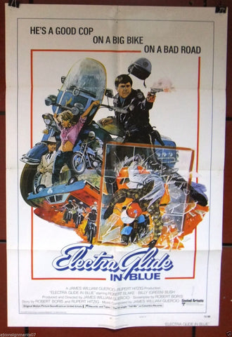ELECTRA GLIDE IN BLUE (Robert Blake) 27x41 Original Movie Poster 70s
