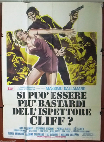 SI PUO ESSERE PIU BASTARDI DELL’ISPETTORE CLIFF? Italian 2F Movie Poster 1970s