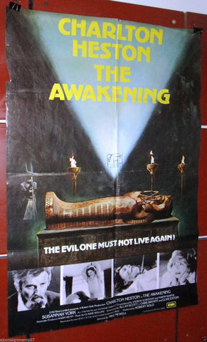 THE AWAKENING {CHARLTON HESTON} 40x27 Original Lebanese Movie Poster 80s