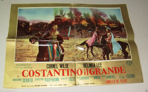 (Lot of 6) COSTANTINO IL GRANDE {Cornel Wilde} Italian Movie Lobby Card 60s