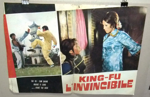 (Set of 6) kung fu L'invincible ORG Italian Film Lobby Card 70s