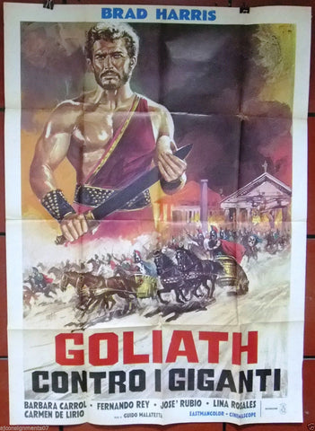 Goliath Contro I Giganti {Brad Harris} Italian 2F Movie Poster 60s