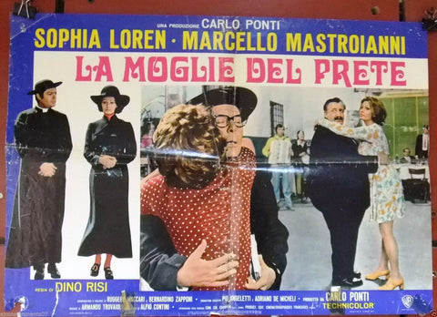 LA MOGLIE DEL PRETE (SOPHIA LOREN) Italian Movie Lobby Card 1970s