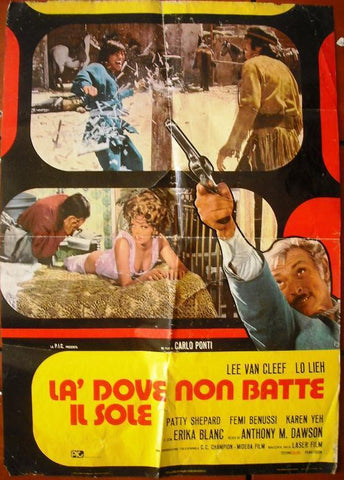 La Dove Non Batte il Sole {Lee Van Cleef} Italian Movie Lobby Card 70s