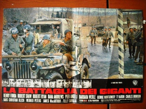 la Battaglia dei Giganti {Henry Fonda} Style B Org. Italian Movie Lobby Card 60s