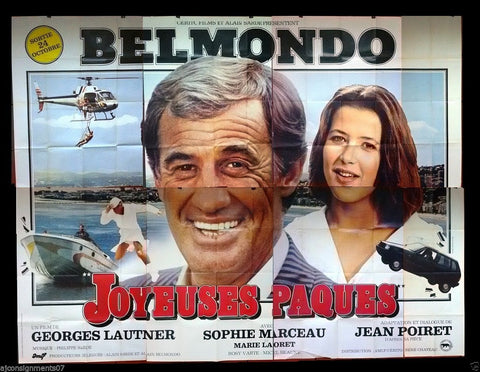 JOYEUSES PAQUES {BELMONDO} 400cmx300cm French Movie Poster Billboard 80s