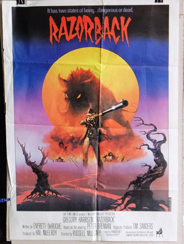 RAZORBACK {GREGORY HARRISON} Lebanese Original Movie Poster 80s