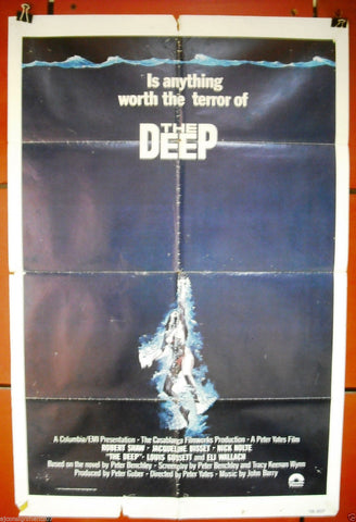 The Deep {Jacqueline Bisset} 41x27" Original Movie Poster 70s