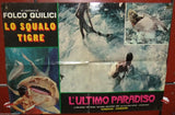 (Set of 3) L'ULTIMO PARADISO {Folco Quilici} Shark Italian Movie Lobby Card 60s