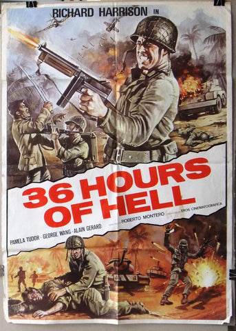 36 Hours of Hell {Roberto Bianchi} 39x27" Lebanese Original Movie Poster 60s