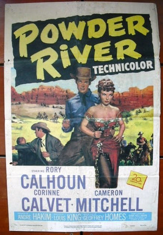 Powder River {Rory Calhoun} 41 x 27 Original Movie Poster 50s