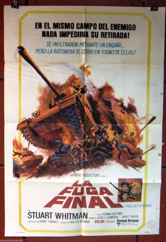 La Fuga Final, The Last Escape {Stuart Whitman} Argentinean Movie Poster 70s