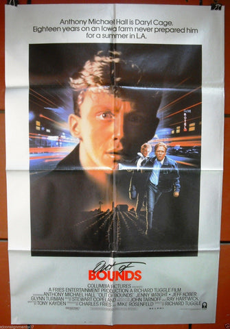 OUT OF BOUNDS {Anthony Michael Hall}  27"x41" Orig. Movie Poster 80s