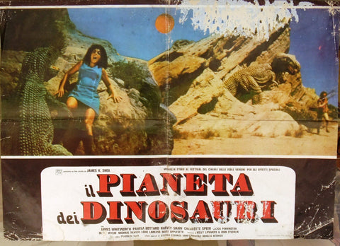 Il Pianeta dei Dinosauri, Planet of the Dinosaurs B Italian Film Lobby Card 70s