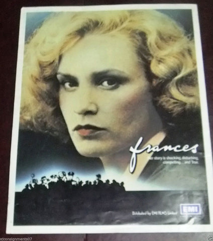 Frances {Jessica Lange} Original U.K. Movie Program 80s