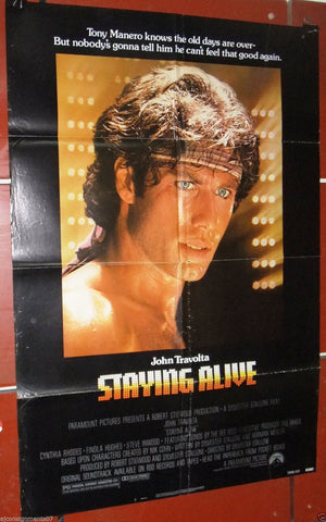 STAYING ALIVE {JOHN TRAVOLTA} 27"x41" Original Movie Poster 80s
