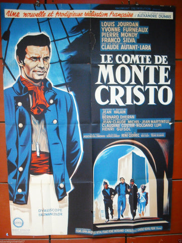 Le Comte de Monte Cristo {LOUIS JOURDAN} 47"x63" French Movie Poster 60s