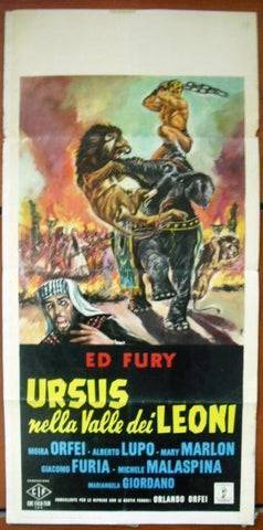 Ursus Nella Valle Dei Leoni {Ed Fury} Italian Film Poster Locandina 60s