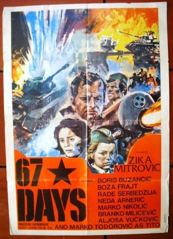 67 Days aka Guns of War {Boris Buzancic} Original Lebanese Movie Poster 70s