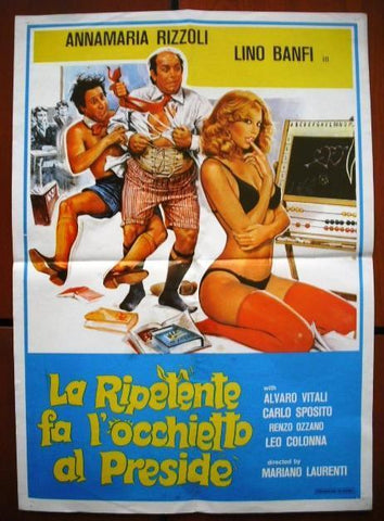 La Ripetente Fa L'occhietto al Presid (Anna Maria Riz) Lebanese Movie Poster 80s