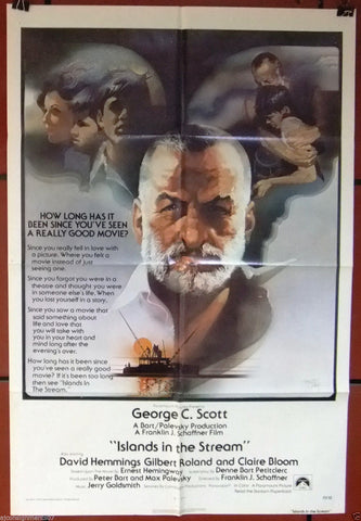 Islands in the Stream {George C.Scott} Original US Movie Poster 70s