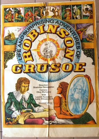 Robinson Crusoe (Leonid Kuravlyov) Russian 32x45" Original Movie Poster 70s