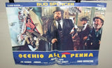 (Set of 8) OCCHIO ALLA PENNA, BUD SPENCER Original Italian Film Lobby Card 70s