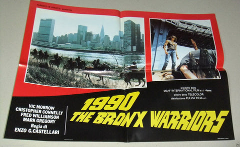 {Set of 6} 1990 the Bronx Warriors {Vic Morrow} Org. Italian Lobby Card 80s