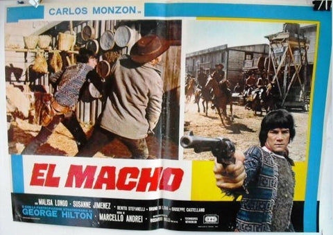 El Macho Carlos Monzón Style F Italian Movie Old Lobby Card 70s