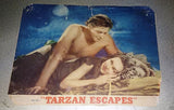 (Set of 2) TARZAN ESCAPES {JOHNNY WEISSMULLER} Original Lobby Card 50s