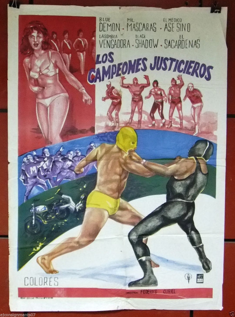 Los Campeones Justicieros Blue Demon Italian Original Film Poster 70s –  Braichposters