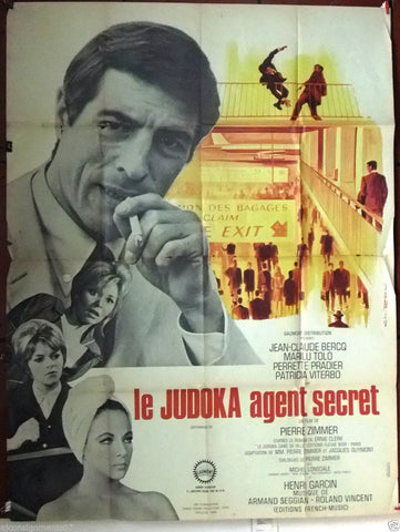 LE JUDOKA AGENT SECRET {JEAN-CLAUDE BERCQ} 47"x63" French Movie Poster 60s