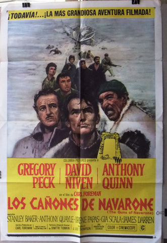 Los cañones de Navarone, GUNS OF NAVARONE Original Spanish US Movie Poster 60s