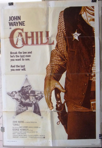 CAHILL, U.S. MARSHALL (John Wayne) 41"x27" Original Movie US Poster 70s